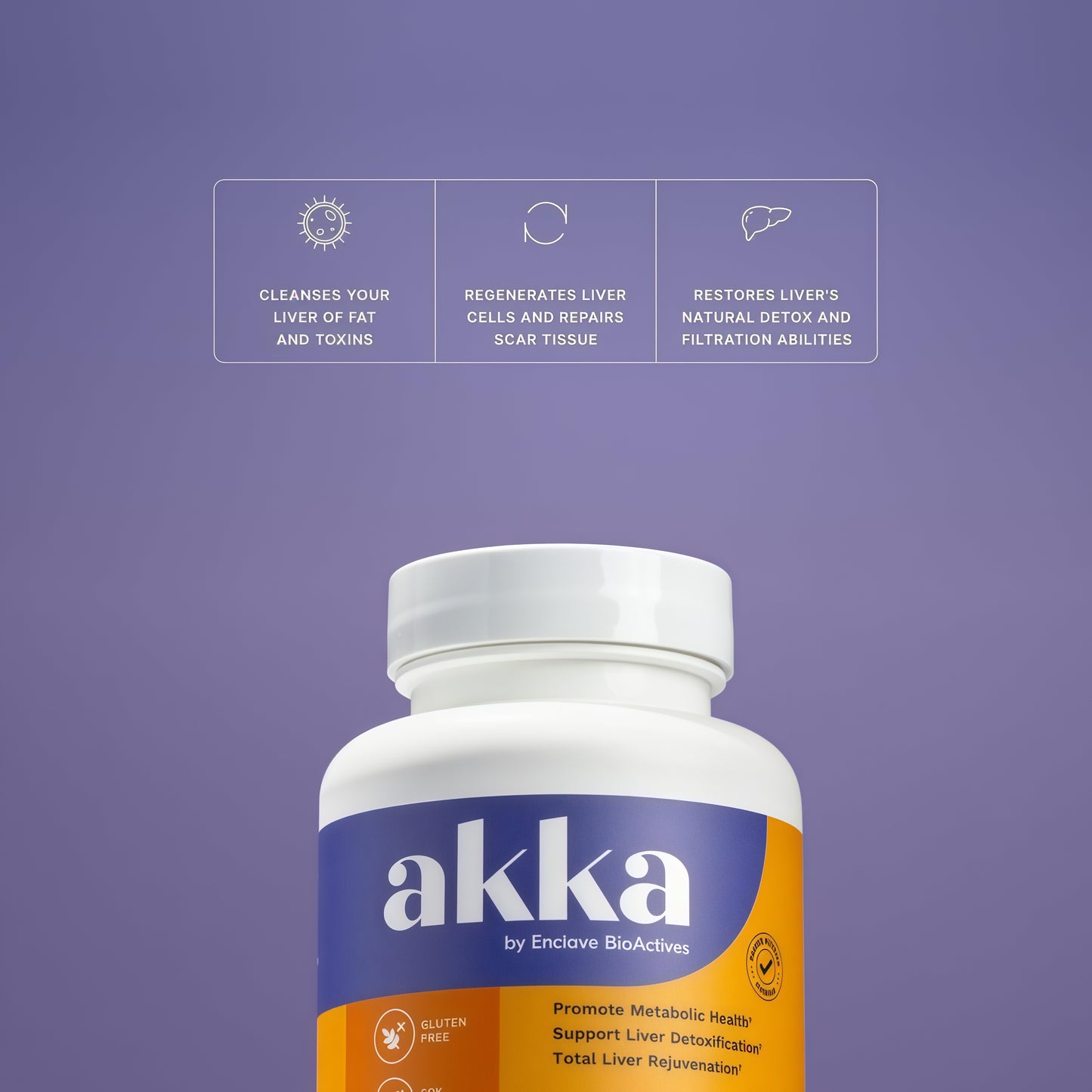 AKKA Akkermansia Probiotic, Liver Cleanse, Detox & Repair, Non-GMO, 60 Caps